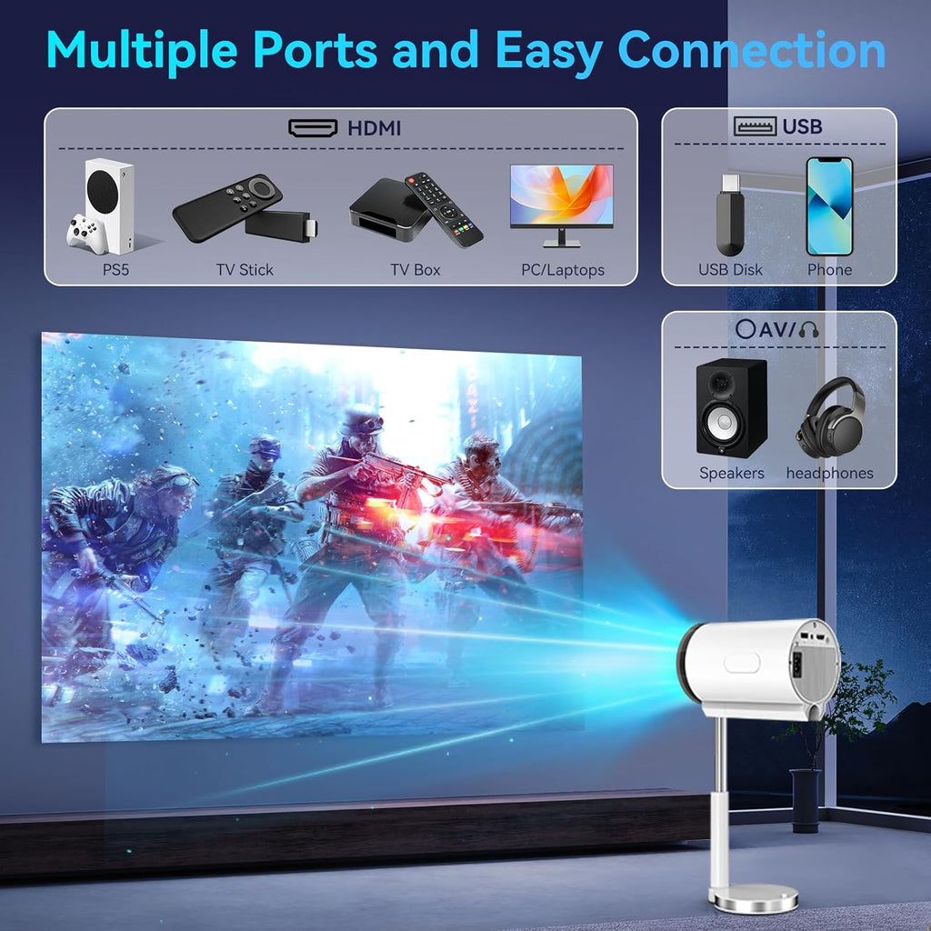 Home Projector For Bedroom Wall Projection, Ultra-transparent, Mobile Phone Computer Direct Projection, Miniature Projector.