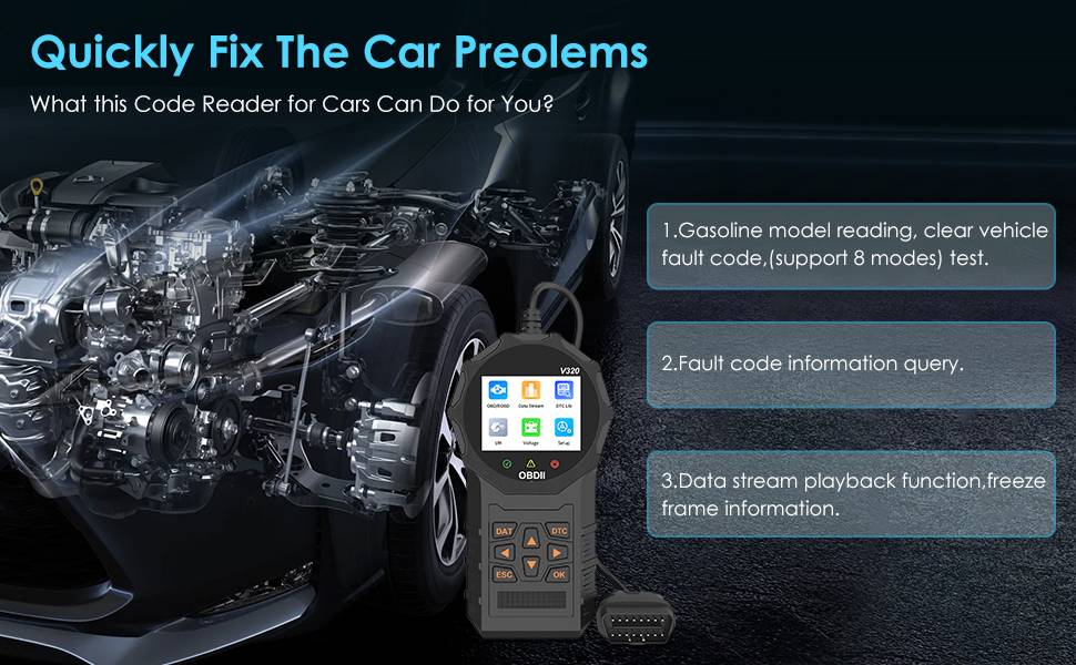 Automotive OBD2 Scanner OBD Code Reader Car Check Engine Fault Diagnostic Tool