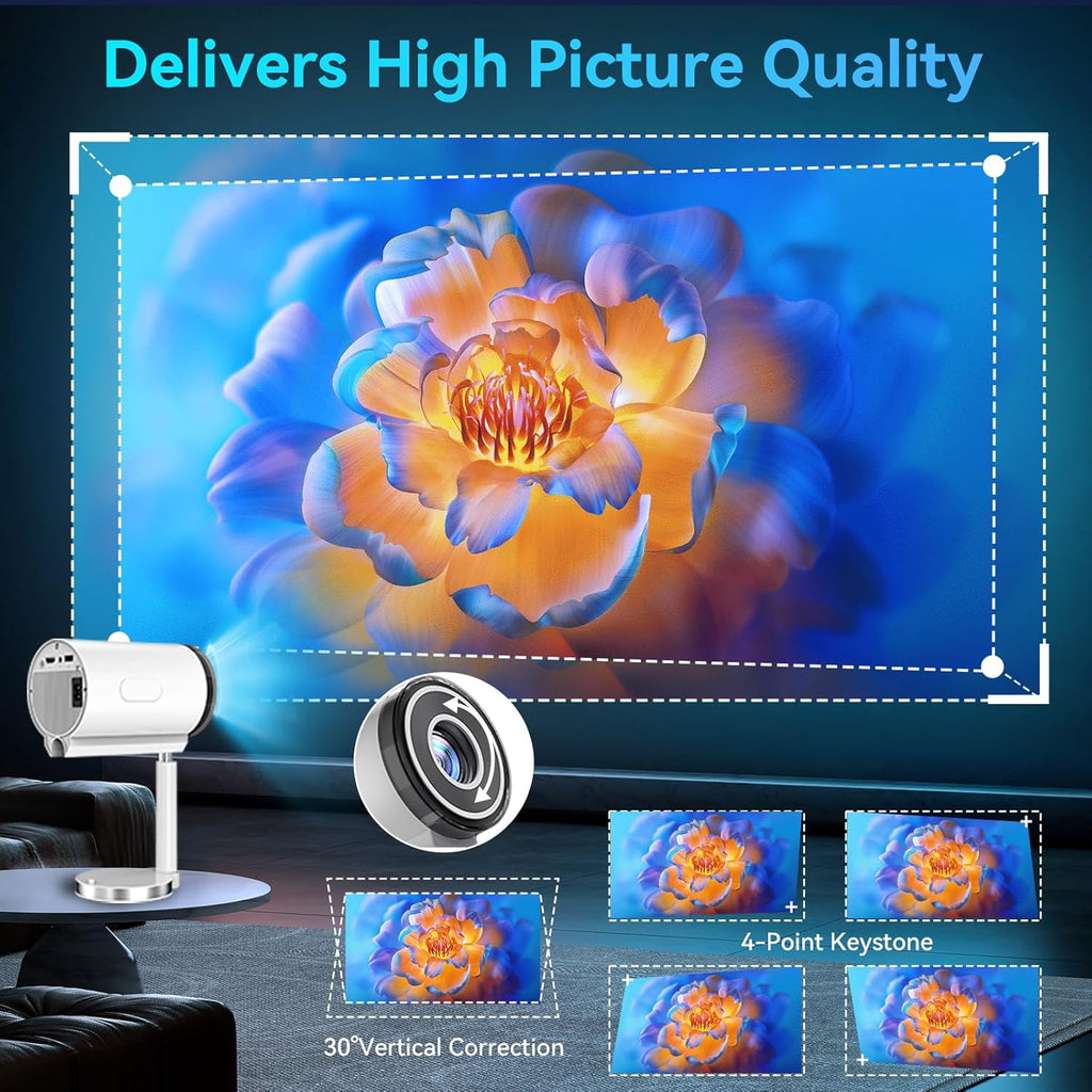 Home Projector For Bedroom Wall Projection, Ultra-transparent, Mobile Phone Computer Direct Projection, Miniature Projector.